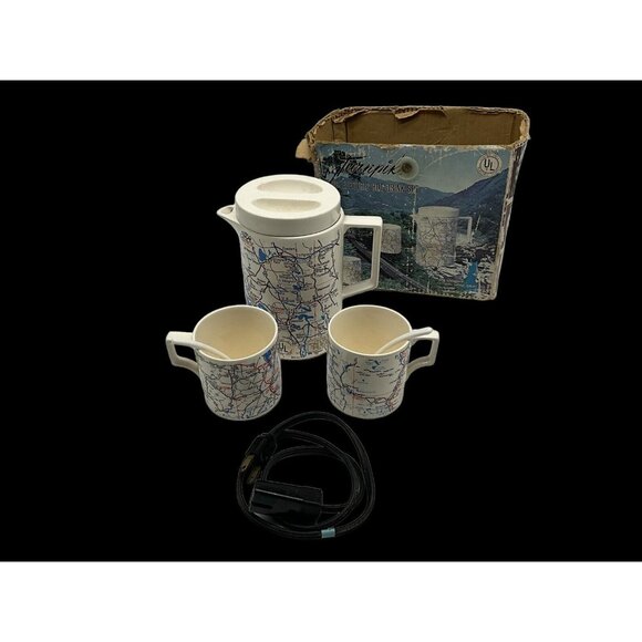 Turnpike 5 Pc Electric Hot Drink Set MCM Collectible From National Silver Co. - Picture 2 of 16